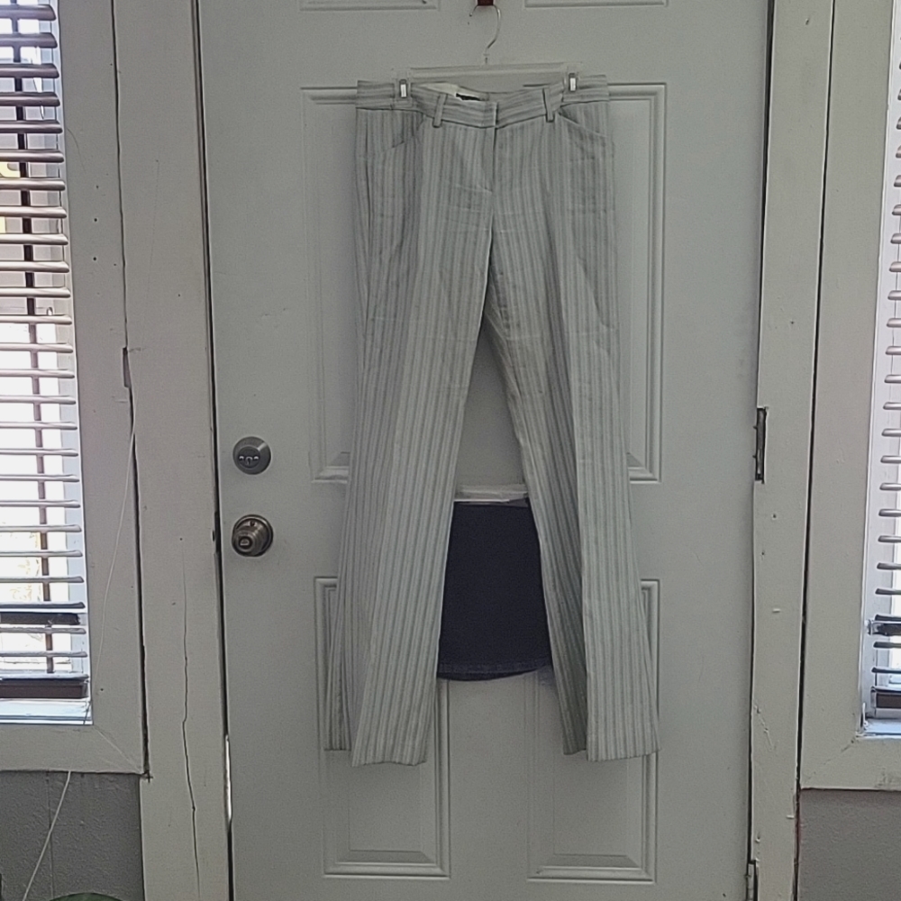 Blue pinstripe pants
